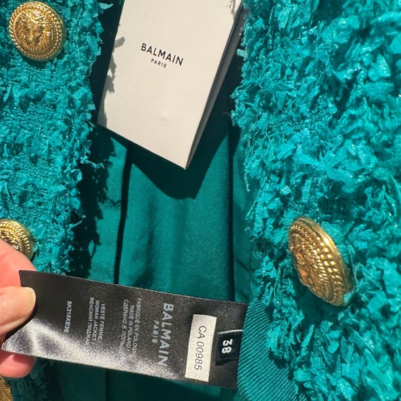 Brand new BALMAIN Tweed Jacket with Embossed Gold Tone Buttons - Picture 8 of 8